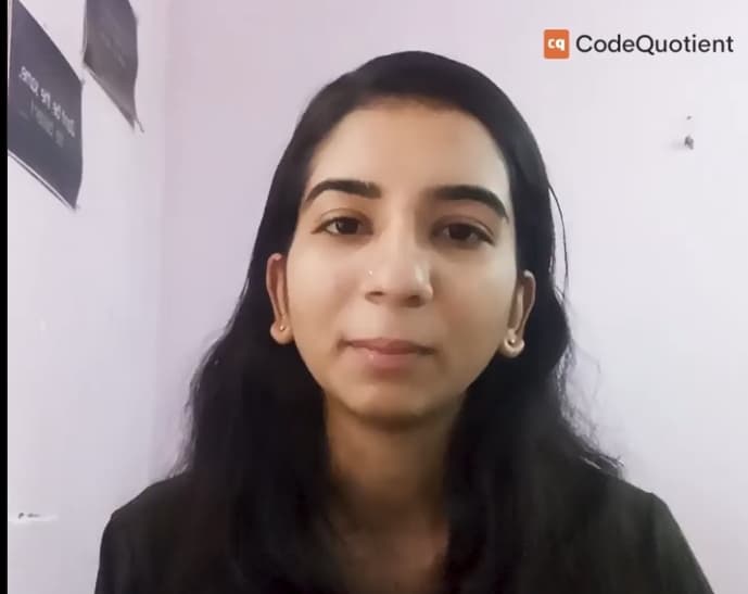 CodeQuotient student Manisha sucessfully placed in Survey Sensum